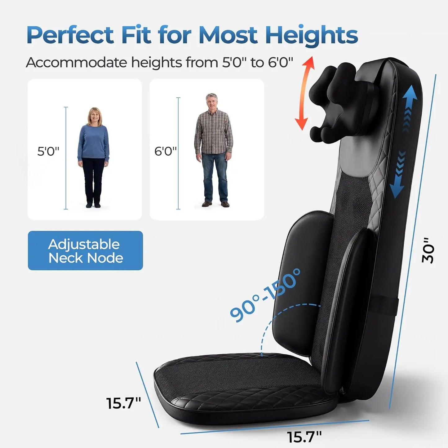 HIMOUTA 3 In 1 Shiatsu Neck Back Massage Cushion Heat