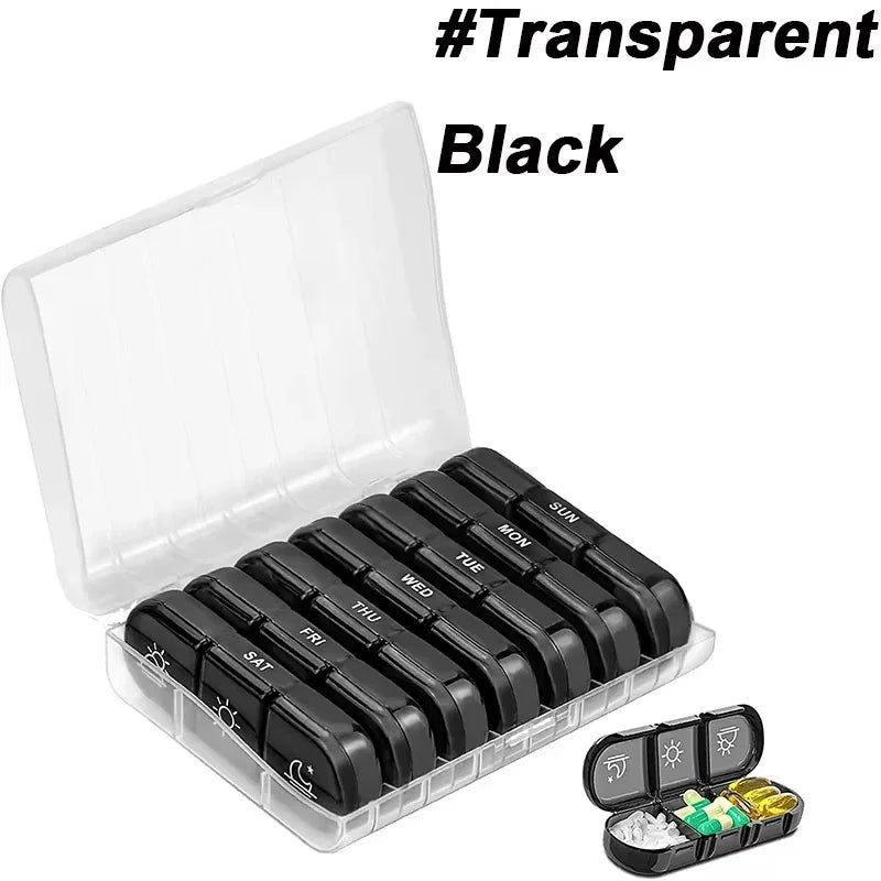 Weekly Pill Organizer 7-Day Box Portable Dispenser