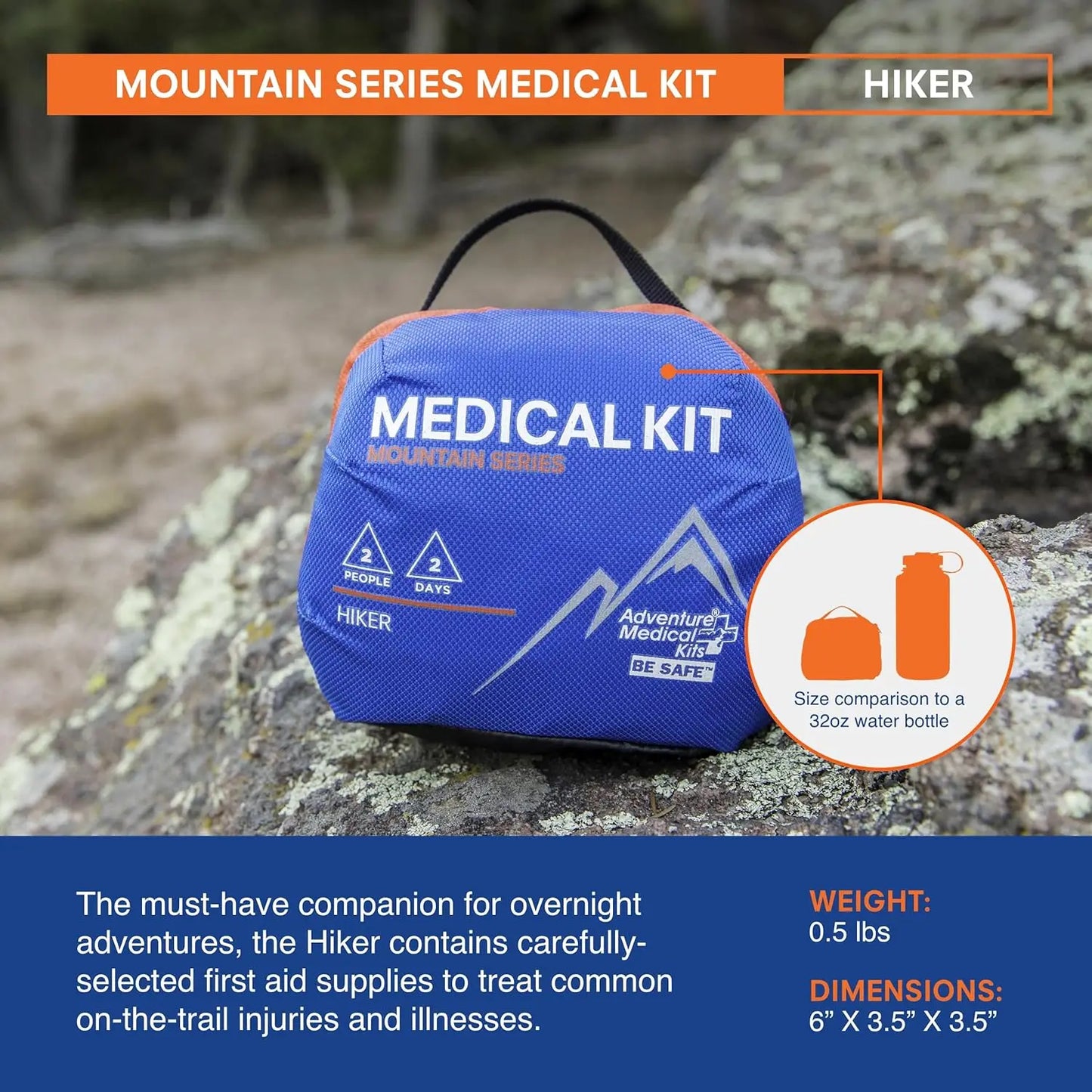 Emergency First Aid Kit for Hiking with Trauma Pad