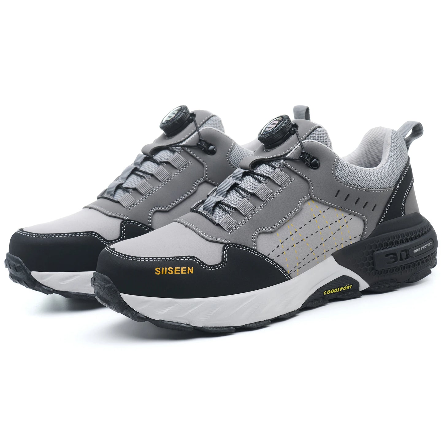 Men Leather Safety Shoes Steel Toe Work Boots Kevlar Puncture Proof